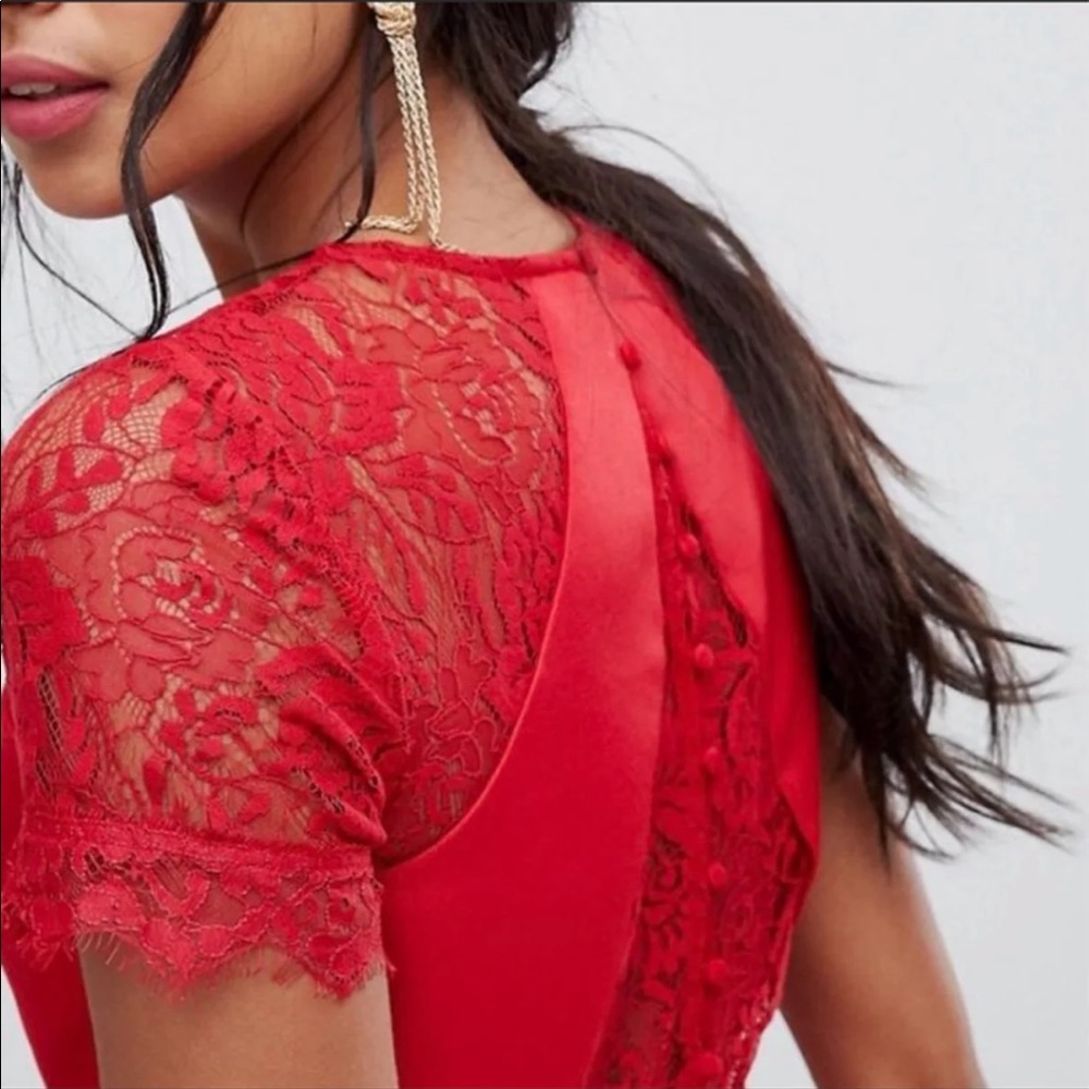 ASOS HI LO RED DRESS